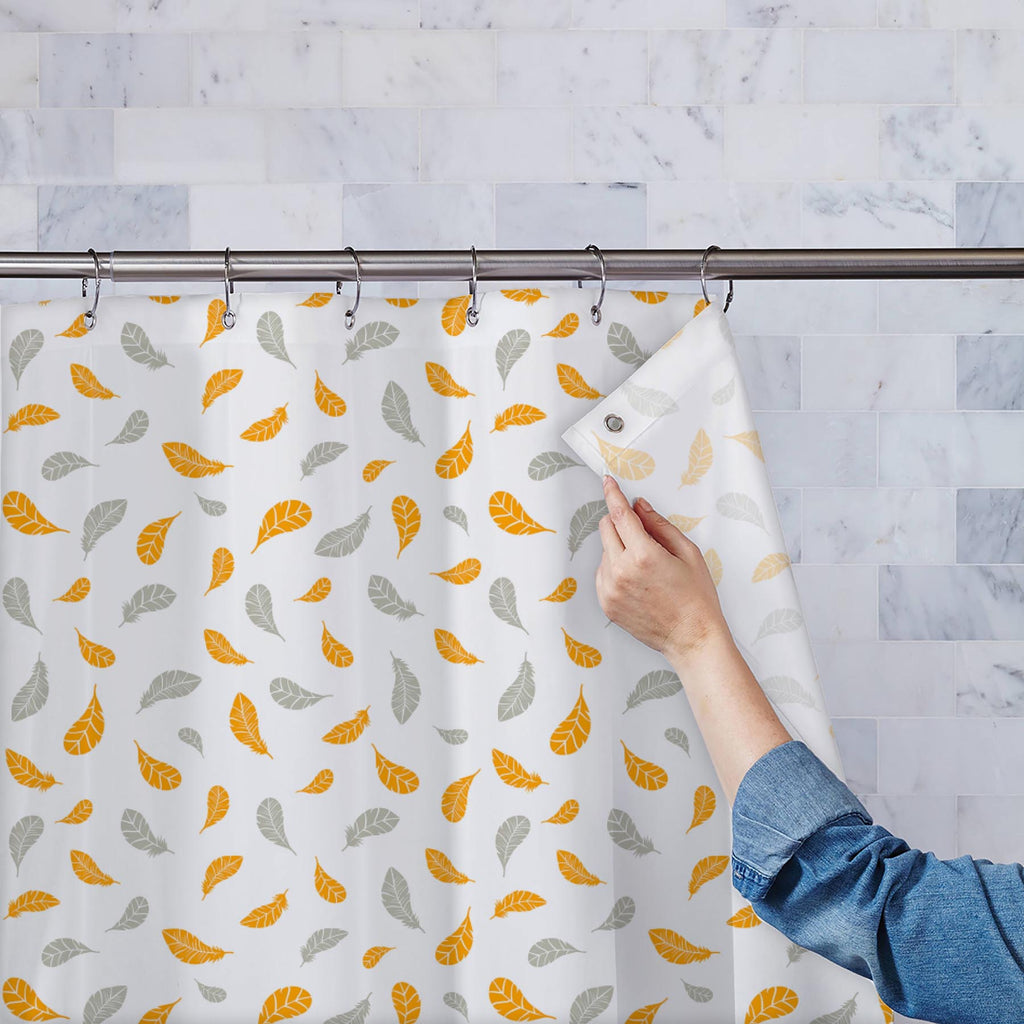 Gold Silver Feathers Washable Waterproof Shower Curtain-Shower Curtains-CUR_SH-IC 5007454 IC 5007454, Abstract Expressionism, Abstracts, Ancient, Art and Paintings, Birds, Decorative, Digital, Digital Art, Drawing, Graphic, Historical, Illustrations, Medieval, Modern Art, Nature, Patterns, Scenic, Semi Abstract, Signs, Signs and Symbols, Sketches, Vintage, gold, silver, feathers, washable, waterproof, shower, curtain, abstract, art, background, beautiful, bird, color, creative, decorated, decoration, design