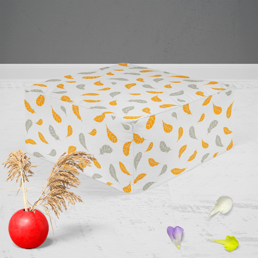 Gold Silver Feathers Footstool Footrest Puffy Pouffe Ottoman Bean Bag | Canvas Fabric-Footstools-FST_CB_BN-IC 5007454 IC 5007454, Abstract Expressionism, Abstracts, Ancient, Art and Paintings, Birds, Decorative, Digital, Digital Art, Drawing, Graphic, Historical, Illustrations, Medieval, Modern Art, Nature, Patterns, Scenic, Semi Abstract, Signs, Signs and Symbols, Sketches, Vintage, gold, silver, feathers, footstool, footrest, puffy, pouffe, ottoman, bean, bag, canvas, fabric, abstract, art, background, be