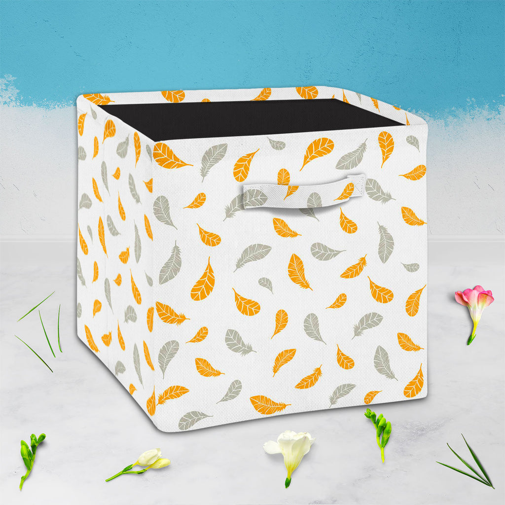 Gold Silver Feathers Foldable Open Storage Bin | Organizer Box, Toy Basket, Shelf Box, Laundry Bag | Canvas Fabric-Storage Bins-STR_BI_CB-IC 5007454 IC 5007454, Abstract Expressionism, Abstracts, Ancient, Art and Paintings, Birds, Decorative, Digital, Digital Art, Drawing, Graphic, Historical, Illustrations, Medieval, Modern Art, Nature, Patterns, Scenic, Semi Abstract, Signs, Signs and Symbols, Sketches, Vintage, gold, silver, feathers, foldable, open, storage, bin, organizer, box, toy, basket, shelf, laun