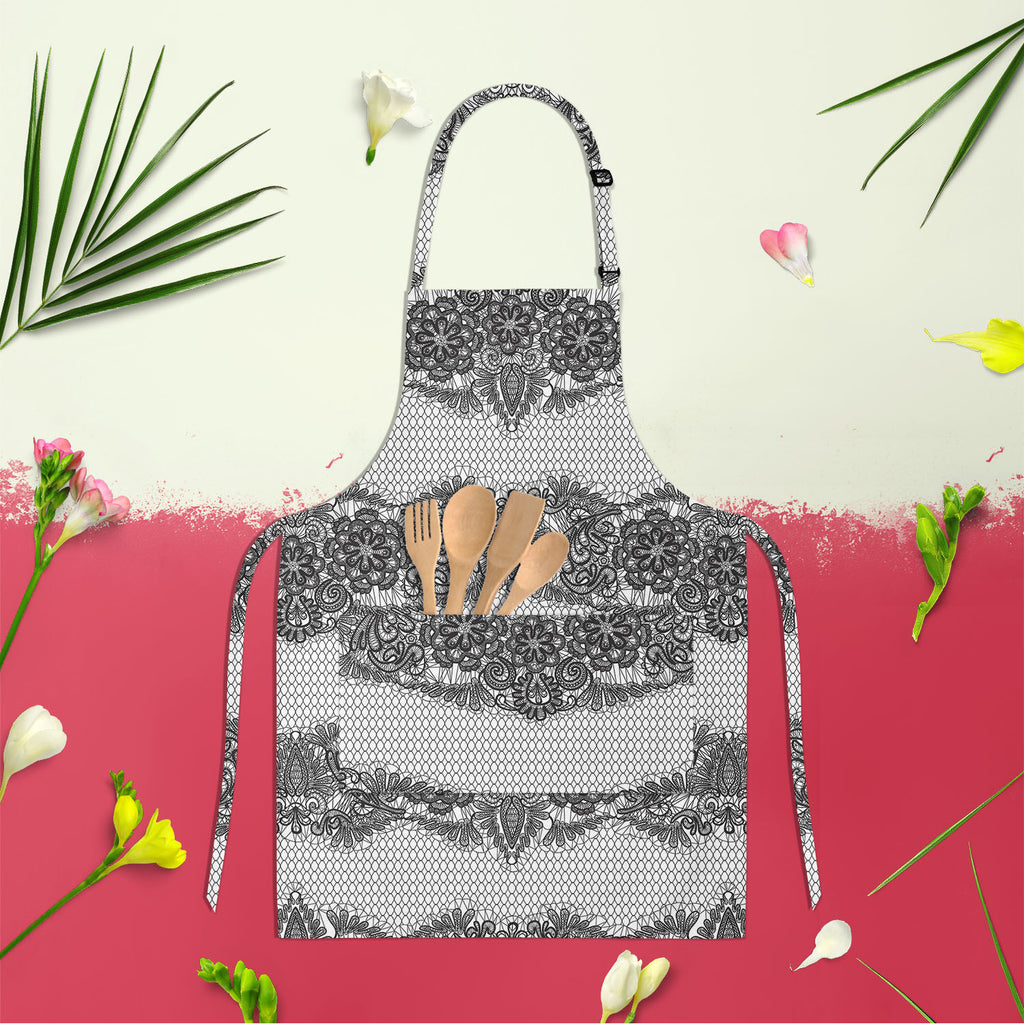 Black Lace Apron | Adjustable, Free Size & Waist Tiebacks-Aprons Neck to Knee-APR_NK_KN-IC 5007455 IC 5007455, Ancient, Art and Paintings, Black, Black and White, Botanical, Culture, Decorative, Ethnic, Fashion, Floral, Flowers, Historical, Hobbies, Holidays, Illustrations, Medieval, Nature, Patterns, Retro, Signs, Signs and Symbols, Traditional, Tribal, Vintage, Wedding, White, World Culture, lace, apron, adjustable, free, size, waist, tiebacks, pattern, textures, embroidery, art, backdrop, background, cla