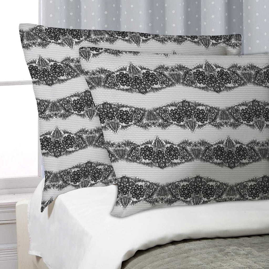 ArtzFolio Black Lace Pillow Cover Case-Pillow Cases-AZHFR25118242PIL_CV_L-Image Code 5007455 Vishnu Image Folio Pvt Ltd, IC 5007455, ArtzFolio, Pillow Cases, Abstract, Digital Art, black, lace, pillow, cover, case, seamless, pattern, flowers, white, background, fabric, design, pillow cover, pillow case cover, linen pillow cover, printed pillow cover, pillow for bedroom, living room pillow covers, standard pillow case covers, pitaara box, throw pillow cover, 2 pcs satin pillow cover set, pillow covers 27x18,