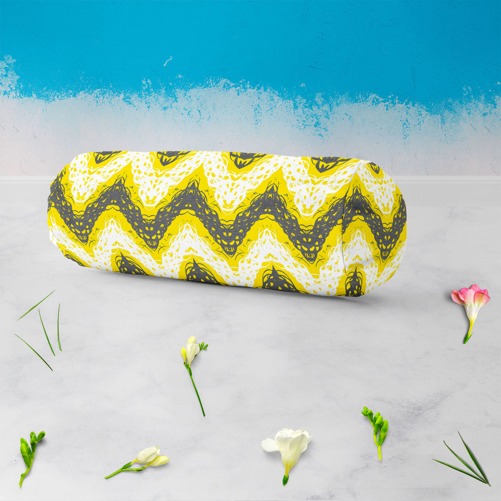 Brushed Zigzag Bolster Cover Booster Cases | Concealed Zipper Opening-Bolster Covers-BOL_CV_ZP-IC 5007457 IC 5007457, Abstract Expressionism, Abstracts, Ancient, Arrows, Black and White, Bohemian, Brush Stroke, Chevron, Digital, Digital Art, Drawing, Geometric, Geometric Abstraction, Graffiti, Graphic, Hand Drawn, Historical, Illustrations, Medieval, Modern Art, Patterns, Retro, Semi Abstract, Signs, Signs and Symbols, Splatter, Stripes, Triangles, Vintage, Watercolour, White, brushed, zigzag, bolster, cove