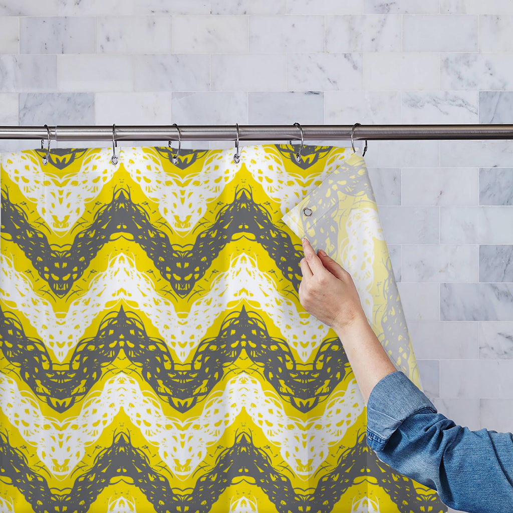 Brushed Zigzag Washable Waterproof Shower Curtain-Shower Curtains-CUR_SH-IC 5007457 IC 5007457, Abstract Expressionism, Abstracts, Ancient, Arrows, Black and White, Bohemian, Brush Stroke, Chevron, Digital, Digital Art, Drawing, Geometric, Geometric Abstraction, Graffiti, Graphic, Hand Drawn, Historical, Illustrations, Medieval, Modern Art, Patterns, Retro, Semi Abstract, Signs, Signs and Symbols, Splatter, Stripes, Triangles, Vintage, Watercolour, White, brushed, zigzag, washable, waterproof, shower, curta