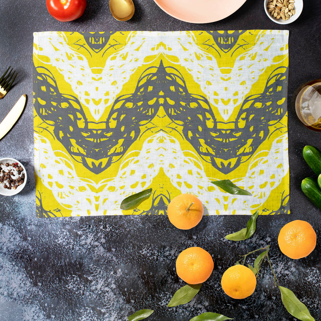 Brushed Zigzag Table Mat Placemat-Table Place Mats Fabric-MAT_TB-IC 5007457 IC 5007457, Abstract Expressionism, Abstracts, Ancient, Arrows, Black and White, Bohemian, Brush Stroke, Chevron, Digital, Digital Art, Drawing, Geometric, Geometric Abstraction, Graffiti, Graphic, Hand Drawn, Historical, Illustrations, Medieval, Modern Art, Patterns, Retro, Semi Abstract, Signs, Signs and Symbols, Splatter, Stripes, Triangles, Vintage, Watercolour, White, brushed, zigzag, table, mat, placemat, abstract, argyle, bac