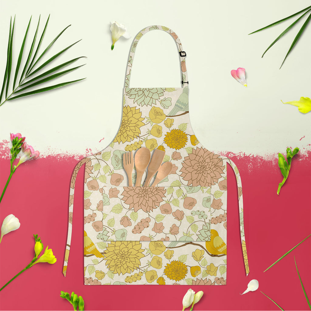 Beautiful Morning Apron | Adjustable, Free Size & Waist Tiebacks-Aprons Neck to Knee-APR_NK_KN-IC 5007458 IC 5007458, Ancient, Art and Paintings, Birds, Botanical, Decorative, Drawing, Floral, Flowers, Historical, Illustrations, Medieval, Nature, Patterns, Scenic, Signs, Signs and Symbols, Vintage, beautiful, morning, apron, adjustable, free, size, waist, tiebacks, pattern, flower, background, art, backdrop, beige, bird, bloom, blossom, blue, bouquet, branch, brown, color, colorful, composition, creativity,