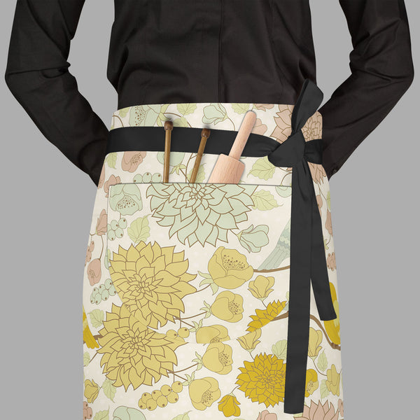Beautiful Morning Apron | Adjustable, Free Size & Waist Tiebacks-Aprons Waist to Feet-APR_WS_FT-IC 5007458 IC 5007458, Ancient, Art and Paintings, Birds, Botanical, Decorative, Drawing, Floral, Flowers, Historical, Illustrations, Medieval, Nature, Patterns, Scenic, Signs, Signs and Symbols, Vintage, beautiful, morning, full-length, waist, to, feet, apron, poly-cotton, fabric, adjustable, tiebacks, pattern, flower, background, art, backdrop, beige, bird, bloom, blossom, blue, bouquet, branch, brown, color, c
