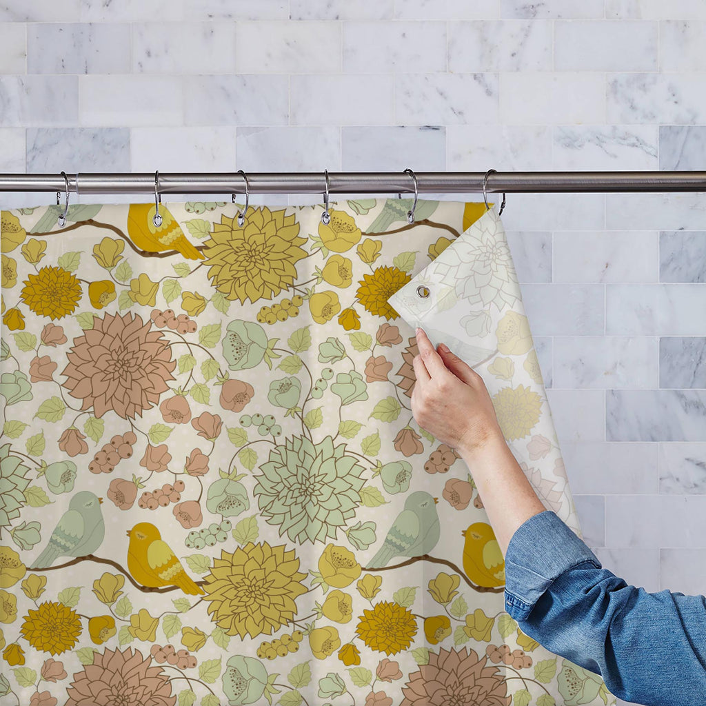 Beautiful Morning Washable Waterproof Shower Curtain-Shower Curtains-CUR_SH-IC 5007458 IC 5007458, Ancient, Art and Paintings, Birds, Botanical, Decorative, Drawing, Floral, Flowers, Historical, Illustrations, Medieval, Nature, Patterns, Scenic, Signs, Signs and Symbols, Vintage, beautiful, morning, washable, waterproof, shower, curtain, pattern, flower, background, art, backdrop, beige, bird, bloom, blossom, blue, bouquet, branch, brown, color, colorful, composition, creativity, deco, decor, decorated, dec