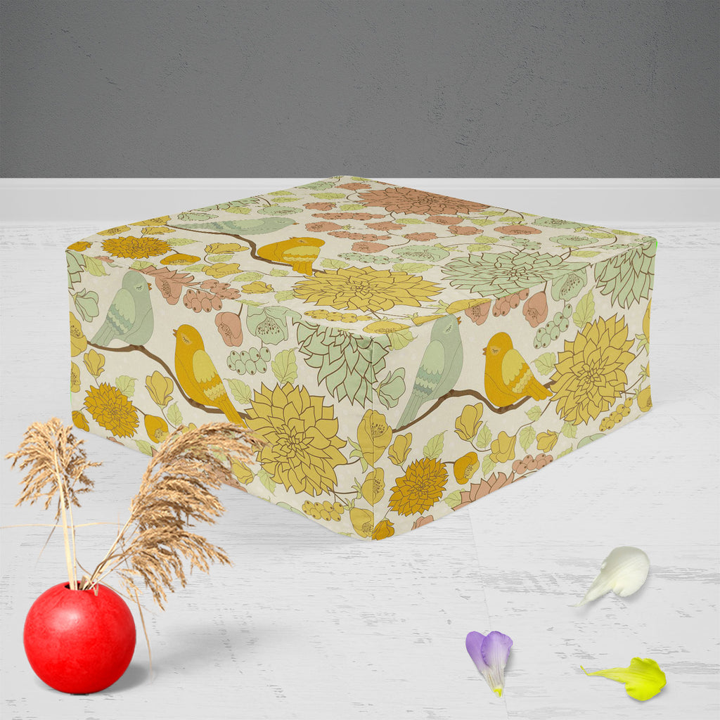 Beautiful Morning Footstool Footrest Puffy Pouffe Ottoman Bean Bag | Canvas Fabric-Footstools-FST_CB_BN-IC 5007458 IC 5007458, Ancient, Art and Paintings, Birds, Botanical, Decorative, Drawing, Floral, Flowers, Historical, Illustrations, Medieval, Nature, Patterns, Scenic, Signs, Signs and Symbols, Vintage, beautiful, morning, footstool, footrest, puffy, pouffe, ottoman, bean, bag, canvas, fabric, pattern, flower, background, art, backdrop, beige, bird, bloom, blossom, blue, bouquet, branch, brown, color, c