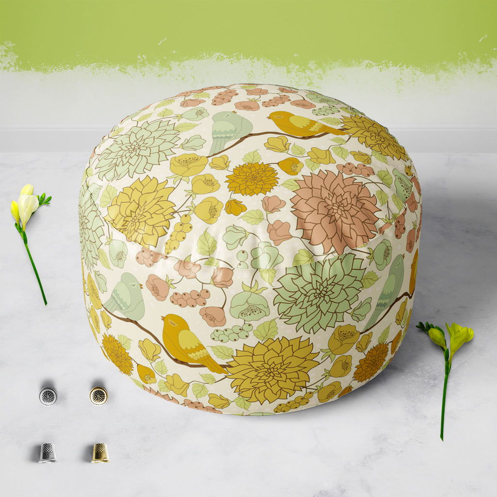 Beautiful Morning Footstool Footrest Puffy Pouffe Ottoman Bean Bag | Canvas Fabric-Footstools-FST_CB_BN-IC 5007458 IC 5007458, Ancient, Art and Paintings, Birds, Botanical, Decorative, Drawing, Floral, Flowers, Historical, Illustrations, Medieval, Nature, Patterns, Scenic, Signs, Signs and Symbols, Vintage, beautiful, morning, footstool, footrest, puffy, pouffe, ottoman, bean, bag, canvas, fabric, pattern, flower, background, art, backdrop, beige, bird, bloom, blossom, blue, bouquet, branch, brown, color, c