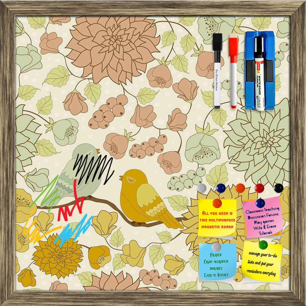 Beautiful Morning Framed Magnetic Dry Erase Board | Combo with Magnet Buttons & Markers-Magnetic Boards Framed-MGB_FR-IC 5007458 IC 5007458, Ancient, Art and Paintings, Birds, Botanical, Decorative, Drawing, Floral, Flowers, Historical, Illustrations, Medieval, Nature, Patterns, Scenic, Signs, Signs and Symbols, Vintage, beautiful, morning, framed, magnetic, dry, erase, board, printed, whiteboard, with, 4, magnets, 2, markers, 1, duster, pattern, flower, background, art, backdrop, beige, bird, bloom, blosso