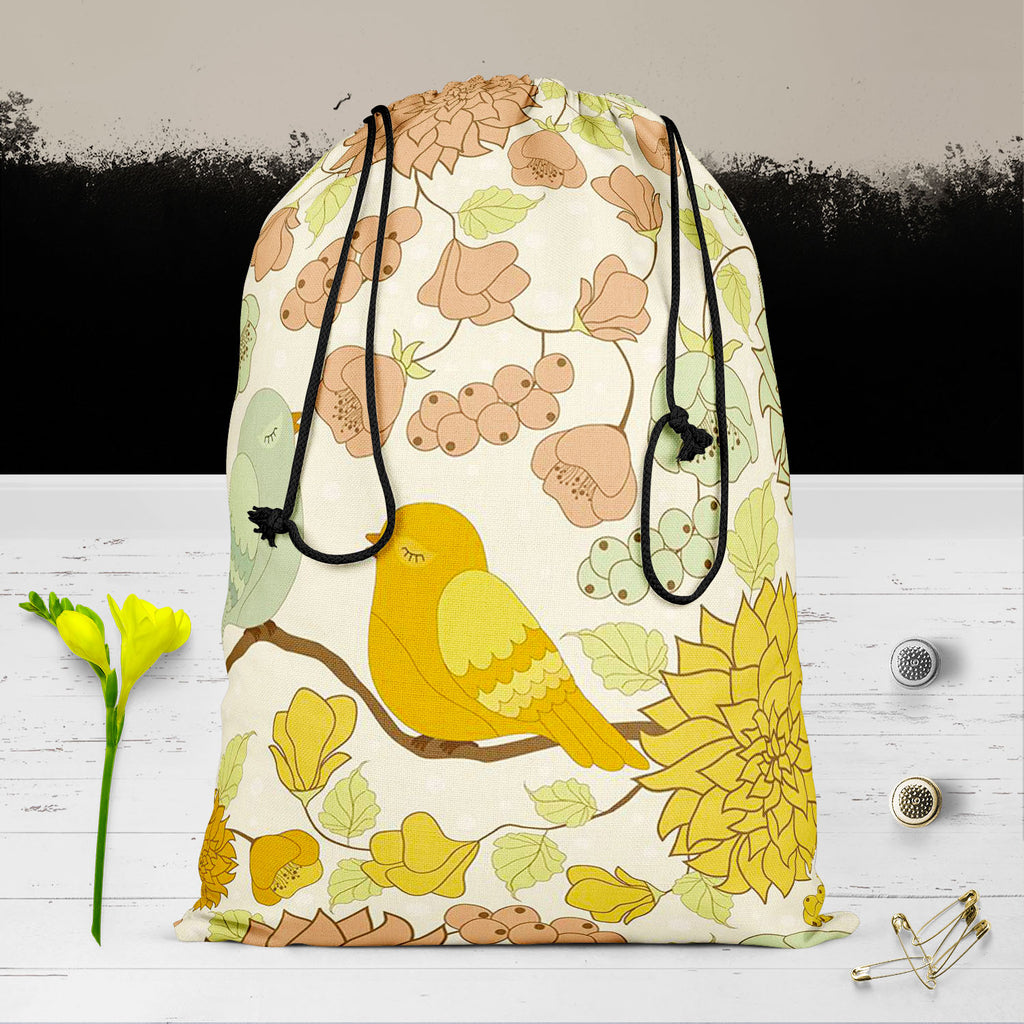 Beautiful Morning Reusable Sack Bag | Bag for Gym, Storage, Vegetable & Travel-Drawstring Sack Bags-SCK_FB_DS-IC 5007458 IC 5007458, Ancient, Art and Paintings, Birds, Botanical, Decorative, Drawing, Floral, Flowers, Historical, Illustrations, Medieval, Nature, Patterns, Scenic, Signs, Signs and Symbols, Vintage, beautiful, morning, reusable, sack, bag, for, gym, storage, vegetable, travel, pattern, flower, background, art, backdrop, beige, bird, bloom, blossom, blue, bouquet, branch, brown, color, colorful