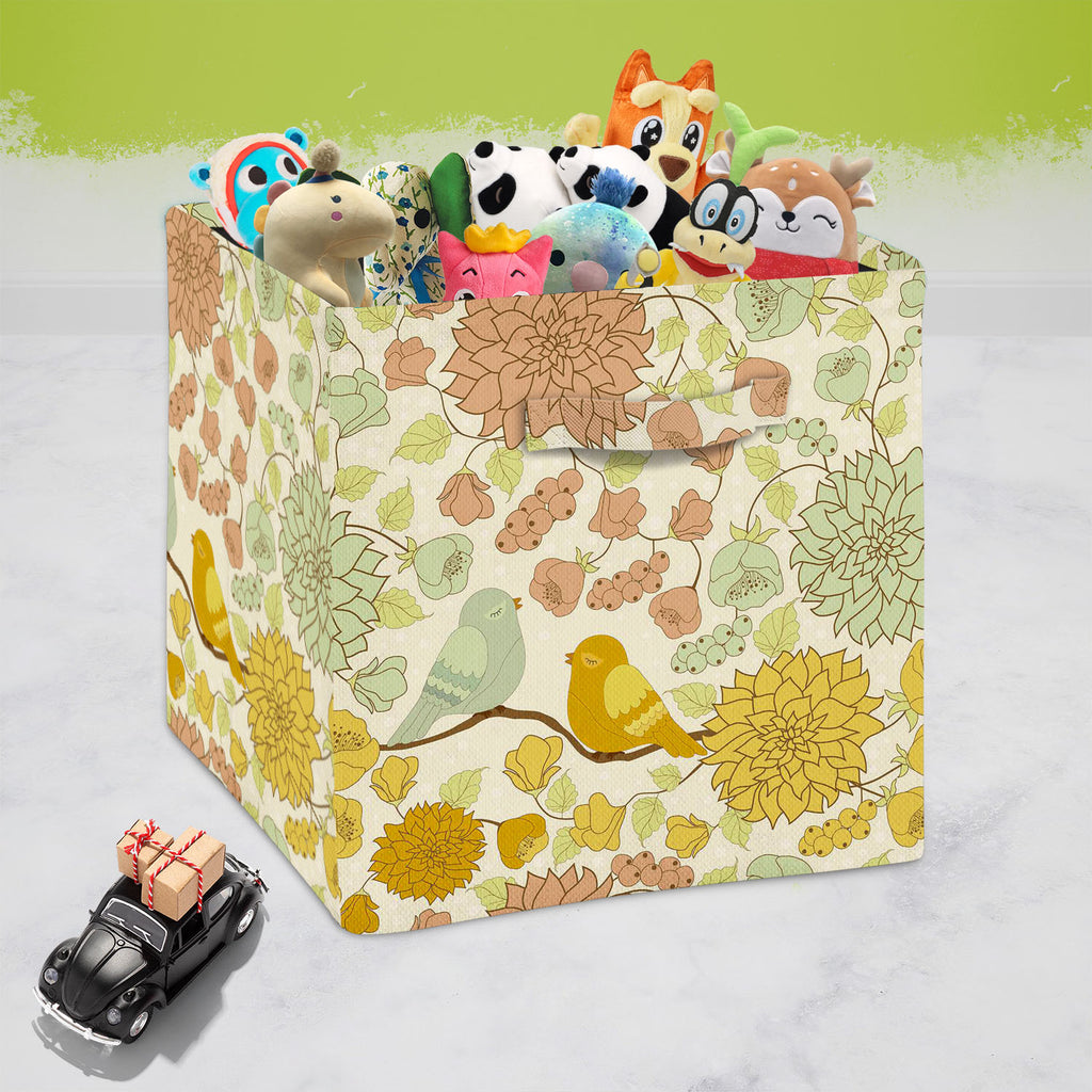 Beautiful Morning Foldable Open Storage Bin | Organizer Box, Toy Basket, Shelf Box, Laundry Bag | Canvas Fabric-Storage Bins-STR_BI_CB-IC 5007458 IC 5007458, Ancient, Art and Paintings, Birds, Botanical, Decorative, Drawing, Floral, Flowers, Historical, Illustrations, Medieval, Nature, Patterns, Scenic, Signs, Signs and Symbols, Vintage, beautiful, morning, foldable, open, storage, bin, organizer, box, toy, basket, shelf, laundry, bag, canvas, fabric, pattern, flower, background, art, backdrop, beige, bird,
