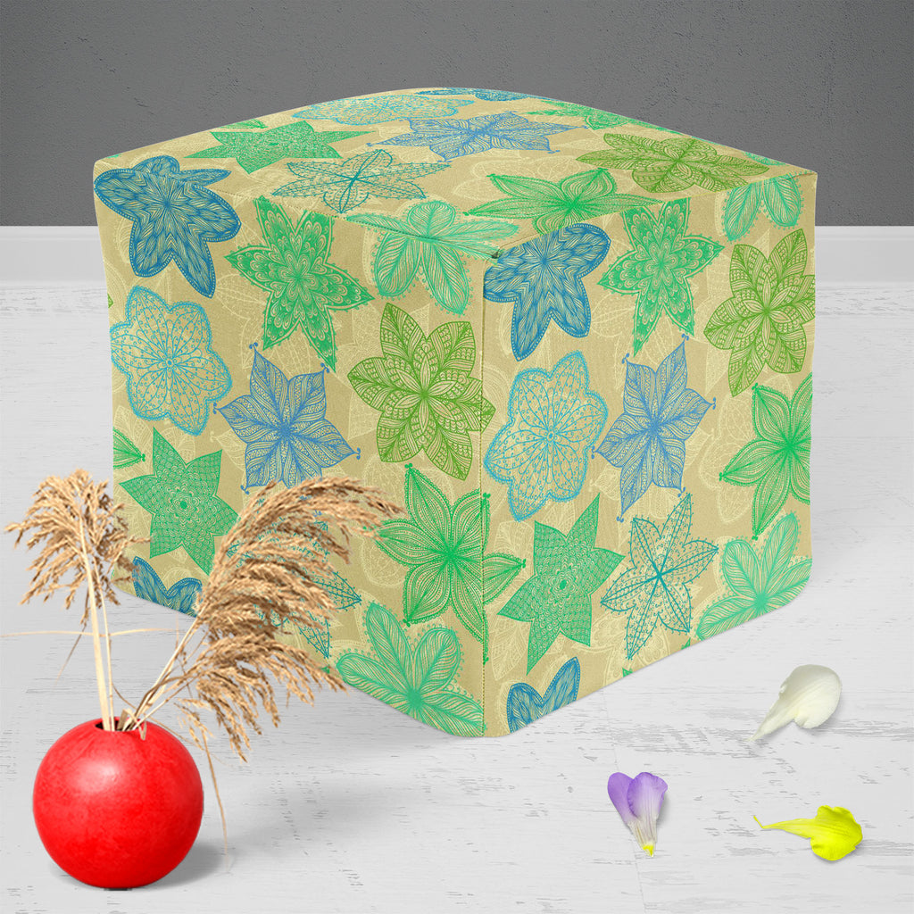 Vintage Ornate Flowers Footstool Footrest Puffy Pouffe Ottoman Bean Bag | Canvas Fabric-Footstools-FST_CB_BN-IC 5007460 IC 5007460, Abstract Expressionism, Abstracts, Ancient, Art and Paintings, Botanical, Digital, Digital Art, Fashion, Floral, Flowers, Graphic, Historical, Illustrations, Medieval, Nature, Paintings, Patterns, Retro, Scenic, Seasons, Semi Abstract, Signs, Signs and Symbols, Vintage, ornate, footstool, footrest, puffy, pouffe, ottoman, bean, bag, canvas, fabric, abstract, art, background, be