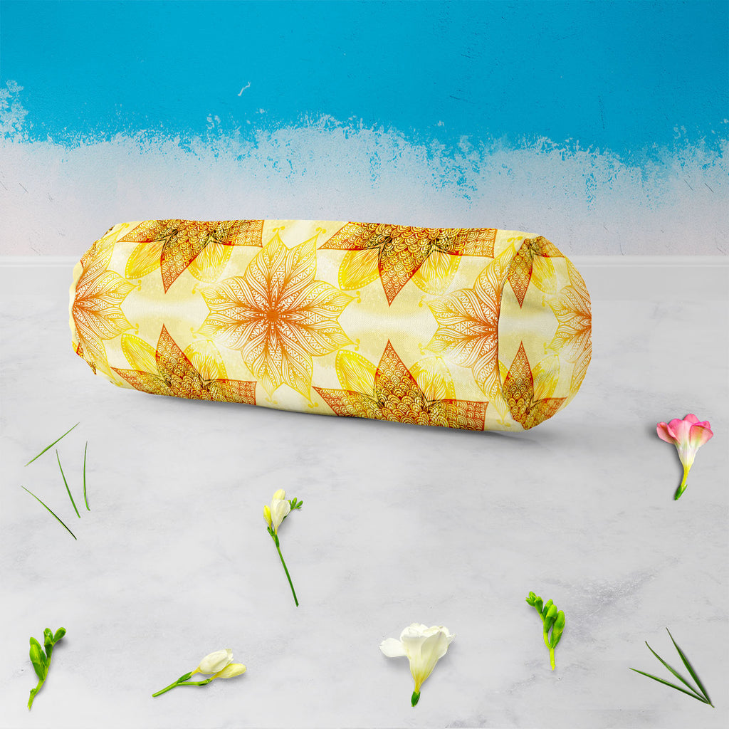 Ethnic Beige Ornament Bolster Cover Booster Cases | Concealed Zipper Opening-Bolster Covers-BOL_CV_ZP-IC 5007462 IC 5007462, Abstract Expressionism, Abstracts, Allah, Arabic, Art and Paintings, Asian, Botanical, Circle, Cities, City Views, Culture, Drawing, Ethnic, Floral, Flowers, Geometric, Geometric Abstraction, Hinduism, Illustrations, Indian, Islam, Mandala, Nature, Paintings, Patterns, Retro, Semi Abstract, Signs, Signs and Symbols, Symbols, Traditional, Tribal, World Culture, beige, ornament, bolster
