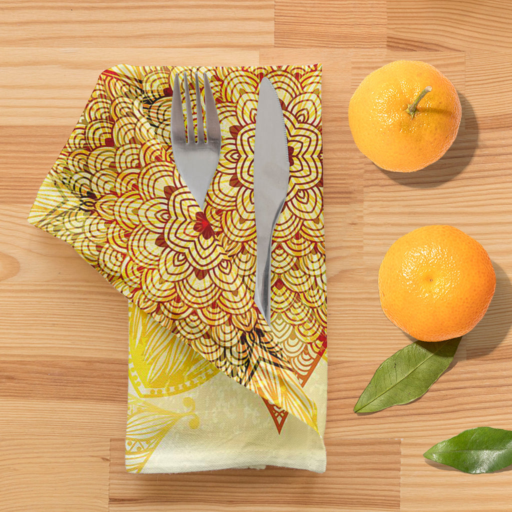 Ethnic Beige Ornament Table Napkin-Table Napkins-NAP_TB-IC 5007462 IC 5007462, Abstract Expressionism, Abstracts, Allah, Arabic, Art and Paintings, Asian, Botanical, Circle, Cities, City Views, Culture, Drawing, Ethnic, Floral, Flowers, Geometric, Geometric Abstraction, Hinduism, Illustrations, Indian, Islam, Mandala, Nature, Paintings, Patterns, Retro, Semi Abstract, Signs, Signs and Symbols, Symbols, Traditional, Tribal, World Culture, beige, ornament, table, napkin, abstract, art, background, brown, colo