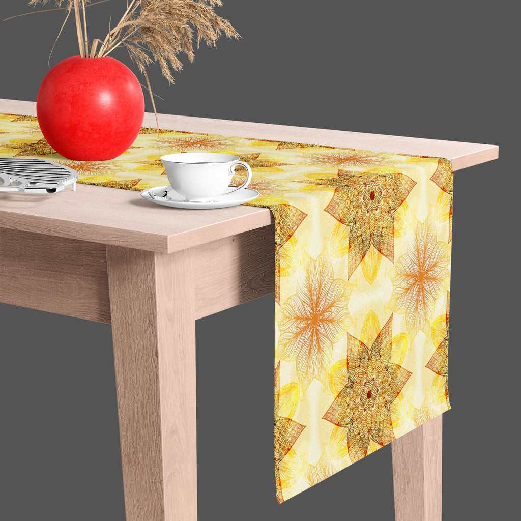 Ethnic Beige Ornament Table Runner-Table Runners-RUN_TB-IC 5007462 IC 5007462, Abstract Expressionism, Abstracts, Allah, Arabic, Art and Paintings, Asian, Botanical, Circle, Cities, City Views, Culture, Drawing, Ethnic, Floral, Flowers, Geometric, Geometric Abstraction, Hinduism, Illustrations, Indian, Islam, Mandala, Nature, Paintings, Patterns, Retro, Semi Abstract, Signs, Signs and Symbols, Symbols, Traditional, Tribal, World Culture, beige, ornament, table, runner, abstract, art, background, brown, colo
