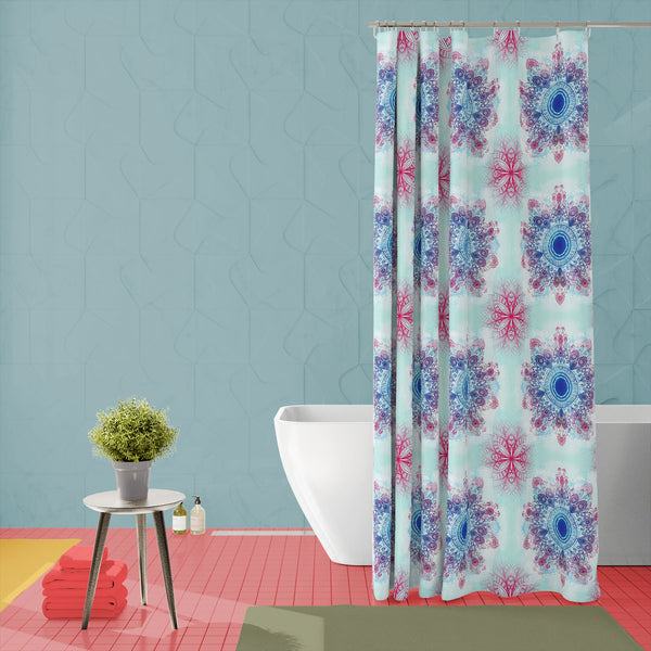Ethnic Blue Ornament Washable Waterproof Shower Curtain-Shower Curtains-CUR_SH-IC 5007463 IC 5007463, Abstract Expressionism, Abstracts, Allah, Arabic, Art and Paintings, Asian, Botanical, Circle, Cities, City Views, Culture, Drawing, Ethnic, Floral, Flowers, Geometric, Geometric Abstraction, Hinduism, Illustrations, Indian, Islam, Mandala, Nature, Paintings, Patterns, Retro, Semi Abstract, Signs, Signs and Symbols, Symbols, Traditional, Tribal, World Culture, blue, ornament, washable, waterproof, polyester