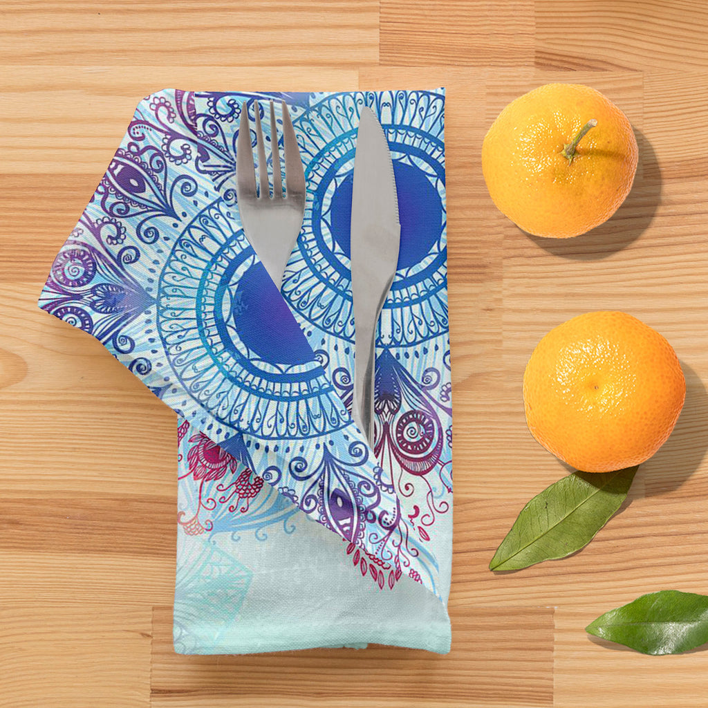 Ethnic Blue Ornament Table Napkin-Table Napkins-NAP_TB-IC 5007463 IC 5007463, Abstract Expressionism, Abstracts, Allah, Arabic, Art and Paintings, Asian, Botanical, Circle, Cities, City Views, Culture, Drawing, Ethnic, Floral, Flowers, Geometric, Geometric Abstraction, Hinduism, Illustrations, Indian, Islam, Mandala, Nature, Paintings, Patterns, Retro, Semi Abstract, Signs, Signs and Symbols, Symbols, Traditional, Tribal, World Culture, blue, ornament, table, napkin, abstract, art, background, color, concep