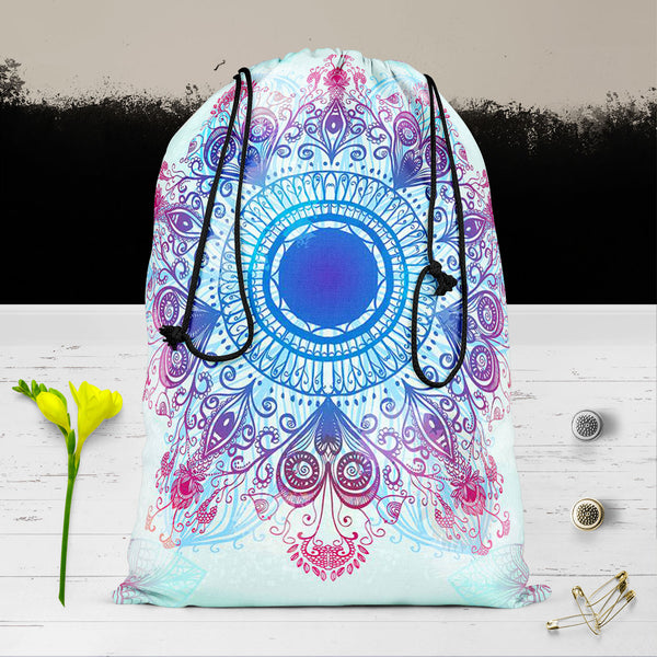 Ethnic Blue Ornament Reusable Sack Bag | Bag for Gym, Storage, Vegetable & Travel-Drawstring Sack Bags-SCK_FB_DS-IC 5007463 IC 5007463, Abstract Expressionism, Abstracts, Allah, Arabic, Art and Paintings, Asian, Botanical, Circle, Cities, City Views, Culture, Drawing, Ethnic, Floral, Flowers, Geometric, Geometric Abstraction, Hinduism, Illustrations, Indian, Islam, Mandala, Nature, Paintings, Patterns, Retro, Semi Abstract, Signs, Signs and Symbols, Symbols, Traditional, Tribal, World Culture, blue, ornamen