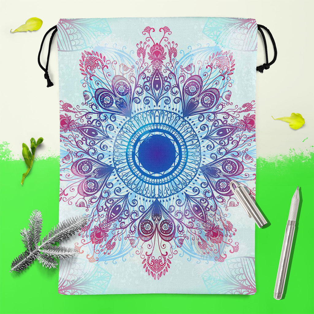 Ethnic Blue Ornament Reusable Sack Bag | Bag for Gym, Storage, Vegetable & Travel-Drawstring Sack Bags-SCK_FB_DS-IC 5007463 IC 5007463, Abstract Expressionism, Abstracts, Allah, Arabic, Art and Paintings, Asian, Botanical, Circle, Cities, City Views, Culture, Drawing, Ethnic, Floral, Flowers, Geometric, Geometric Abstraction, Hinduism, Illustrations, Indian, Islam, Mandala, Nature, Paintings, Patterns, Retro, Semi Abstract, Signs, Signs and Symbols, Symbols, Traditional, Tribal, World Culture, blue, ornamen