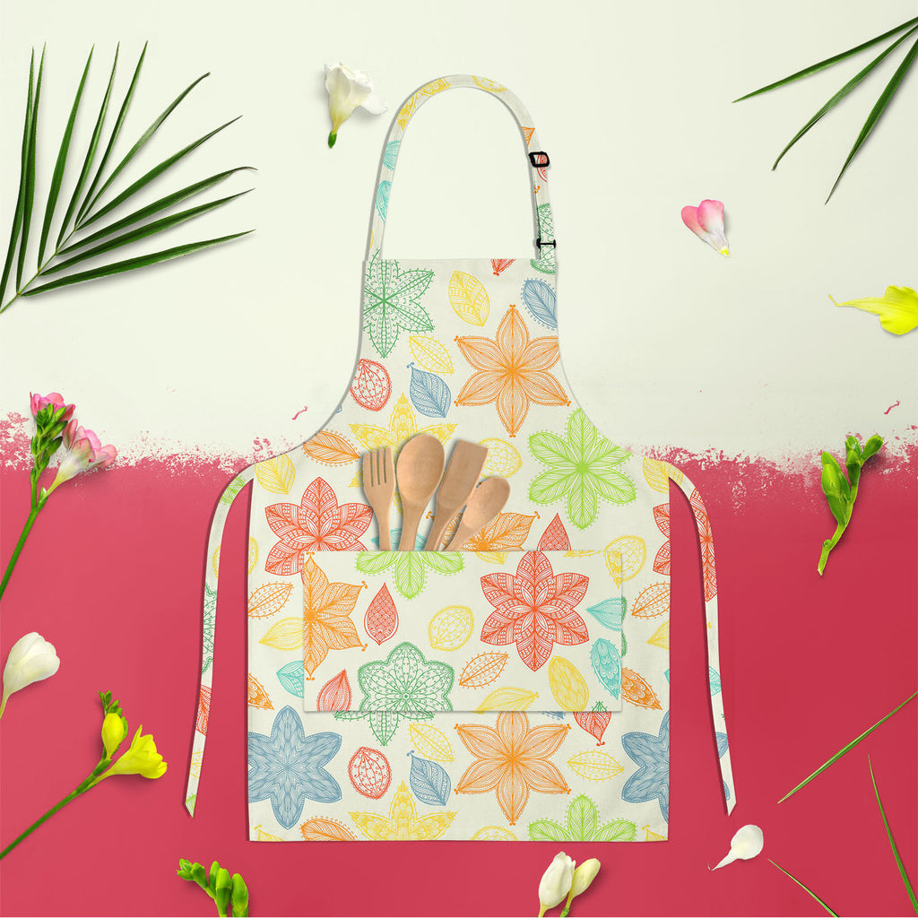 Ornate Leaves & Flowers Apron | Adjustable, Free Size & Waist Tiebacks-Aprons Neck to Knee-APR_NK_KN-IC 5007464 IC 5007464, Abstract Expressionism, Abstracts, Ancient, Art and Paintings, Botanical, Digital, Digital Art, Fashion, Floral, Flowers, Graphic, Historical, Illustrations, Medieval, Nature, Paintings, Patterns, Retro, Scenic, Seasons, Semi Abstract, Signs, Signs and Symbols, Vintage, ornate, leaves, apron, adjustable, free, size, waist, tiebacks, abstract, art, background, beautiful, beauty, beige, 