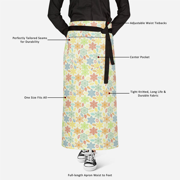Ornate Leaves & Flowers Apron | Adjustable, Free Size & Waist Tiebacks-Aprons Waist to Knee-APR_WS_FT-IC 5007464 IC 5007464, Abstract Expressionism, Abstracts, Ancient, Art and Paintings, Botanical, Digital, Digital Art, Fashion, Floral, Flowers, Graphic, Historical, Illustrations, Medieval, Nature, Paintings, Patterns, Retro, Scenic, Seasons, Semi Abstract, Signs, Signs and Symbols, Vintage, ornate, leaves, full-length, apron, poly-cotton, fabric, adjustable, waist, tiebacks, abstract, art, background, bea