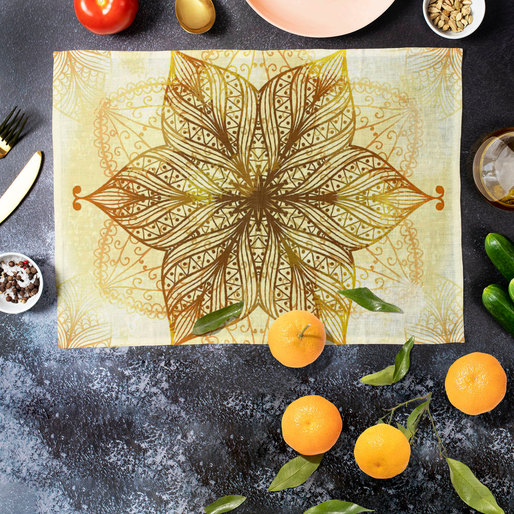 Ethnic Circular Ornament D1 Table Mat Placemat-Table Place Mats Fabric-MAT_TB-IC 5007465 IC 5007465, Abstract Expressionism, Abstracts, Allah, Arabic, Art and Paintings, Asian, Botanical, Circle, Cities, City Views, Culture, Drawing, Ethnic, Floral, Flowers, Geometric, Geometric Abstraction, Hinduism, Illustrations, Indian, Islam, Mandala, Nature, Paintings, Patterns, Retro, Semi Abstract, Signs, Signs and Symbols, Symbols, Traditional, Tribal, World Culture, circular, ornament, d1, table, mat, placemat, ab