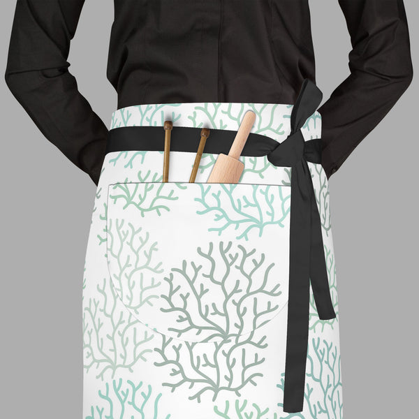 Spring Leaves D3 Apron | Adjustable, Free Size & Waist Tiebacks-Aprons Waist to Feet-APR_WS_FT-IC 5007467 IC 5007467, Abstract Expressionism, Abstracts, Art and Paintings, Black and White, Botanical, Decorative, Digital, Digital Art, Drawing, Fashion, Floral, Flowers, Graphic, Illustrations, Modern Art, Nature, Patterns, Retro, Scenic, Seasons, Semi Abstract, Signs, Signs and Symbols, White, spring, leaves, d3, full-length, waist, to, feet, apron, poly-cotton, fabric, adjustable, tiebacks, abstract, art, au
