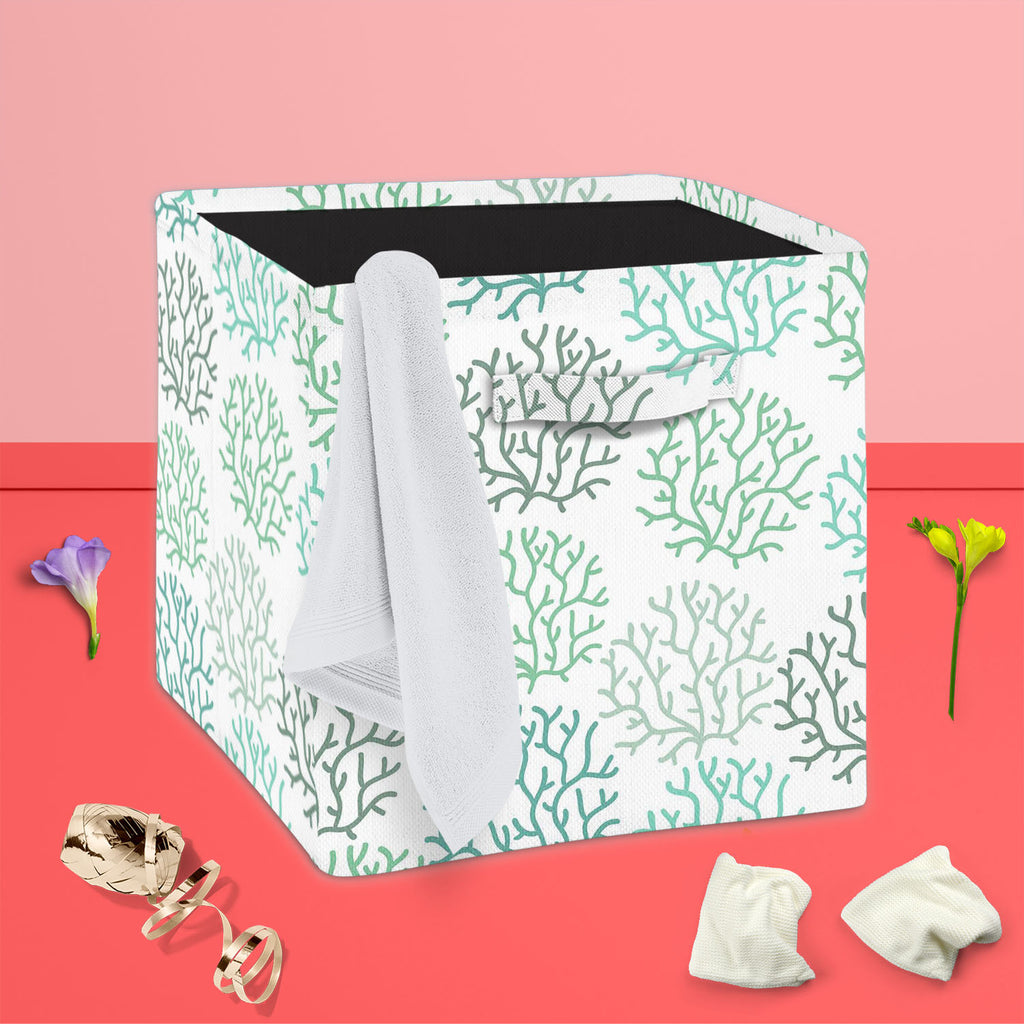 Spring Leaves D3 Foldable Open Storage Bin | Organizer Box, Toy Basket, Shelf Box, Laundry Bag | Canvas Fabric-Storage Bins-STR_BI_CB-IC 5007467 IC 5007467, Abstract Expressionism, Abstracts, Art and Paintings, Black and White, Botanical, Decorative, Digital, Digital Art, Drawing, Fashion, Floral, Flowers, Graphic, Illustrations, Modern Art, Nature, Patterns, Retro, Scenic, Seasons, Semi Abstract, Signs, Signs and Symbols, White, spring, leaves, d3, foldable, open, storage, bin, organizer, box, toy, basket,