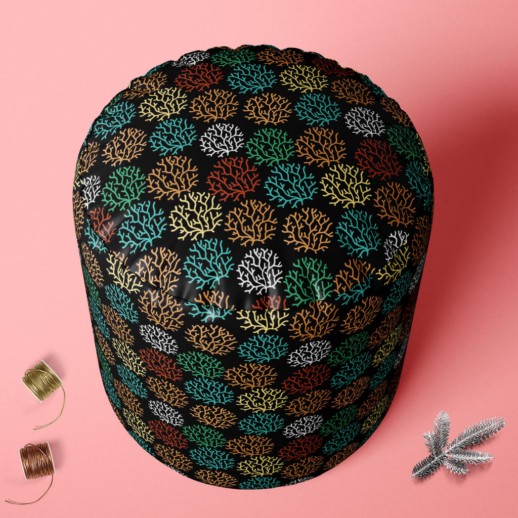 Spring Leaves D4 Footstool Footrest Puffy Pouffe Ottoman Bean Bag | Canvas Fabric-Footstools-FST_CB_BN-IC 5007468 IC 5007468, Abstract Expressionism, Abstracts, Art and Paintings, Black and White, Botanical, Decorative, Digital, Digital Art, Drawing, Fashion, Floral, Flowers, Graphic, Illustrations, Modern Art, Nature, Patterns, Retro, Scenic, Seasons, Semi Abstract, Signs, Signs and Symbols, White, spring, leaves, d4, footstool, footrest, puffy, pouffe, ottoman, bean, bag, canvas, fabric, abstract, art, au