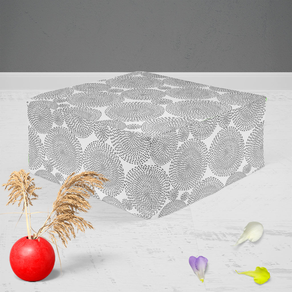 Circle Shapes Footstool Footrest Puffy Pouffe Ottoman Bean Bag | Canvas Fabric-Footstools-FST_CB_BN-IC 5007470 IC 5007470, Abstract Expressionism, Abstracts, Art and Paintings, Black and White, Circle, Fresco, Geometric, Geometric Abstraction, Illustrations, Modern Art, Patterns, Retro, Semi Abstract, Signs, Signs and Symbols, White, shapes, footstool, footrest, puffy, pouffe, ottoman, bean, bag, canvas, fabric, abstract, art, artwork, backdrop, background, continuity, curl, decor, decoration, design, eleme