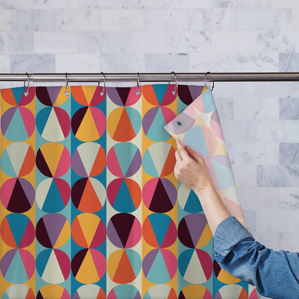Geometric Ornament D1 Washable Waterproof Shower Curtain-Shower Curtains-CUR_SH-IC 5007471 IC 5007471, Abstract Expressionism, Abstracts, Ancient, Art and Paintings, Black and White, Circle, Decorative, Digital, Digital Art, Fashion, Geometric, Geometric Abstraction, Graphic, Historical, Illustrations, Medieval, Modern Art, Paintings, Parents, Patterns, Retro, Semi Abstract, Signs, Signs and Symbols, Vintage, White, ornament, d1, washable, waterproof, shower, curtain, abstract, art, artistic, backdrop, back