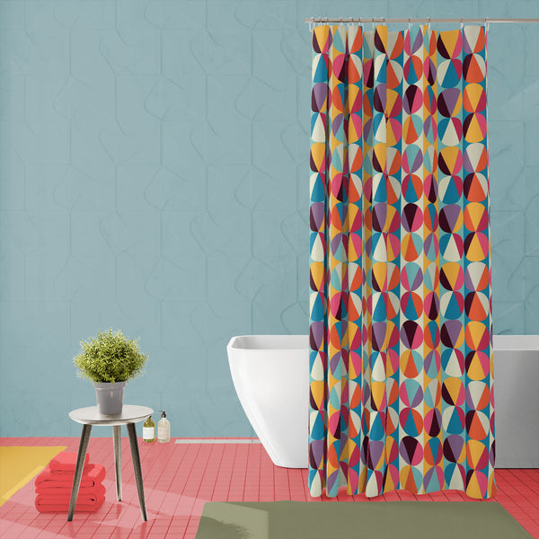 Geometric Ornament D1 Washable Waterproof Shower Curtain-Shower Curtains-CUR_SH-IC 5007471 IC 5007471, Abstract Expressionism, Abstracts, Ancient, Art and Paintings, Black and White, Circle, Decorative, Digital, Digital Art, Fashion, Geometric, Geometric Abstraction, Graphic, Historical, Illustrations, Medieval, Modern Art, Paintings, Parents, Patterns, Retro, Semi Abstract, Signs, Signs and Symbols, Vintage, White, ornament, d1, washable, waterproof, polyester, shower, curtain, eyelets, abstract, art, arti