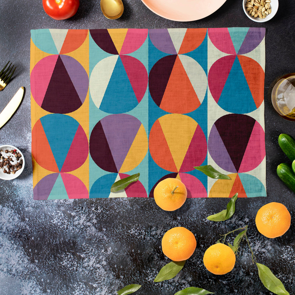 Geometric Ornament D1 Table Mat Placemat-Table Place Mats Fabric-MAT_TB-IC 5007471 IC 5007471, Abstract Expressionism, Abstracts, Ancient, Art and Paintings, Black and White, Circle, Decorative, Digital, Digital Art, Fashion, Geometric, Geometric Abstraction, Graphic, Historical, Illustrations, Medieval, Modern Art, Paintings, Parents, Patterns, Retro, Semi Abstract, Signs, Signs and Symbols, Vintage, White, ornament, d1, table, mat, placemat, abstract, art, artistic, backdrop, background, color, colorful, 