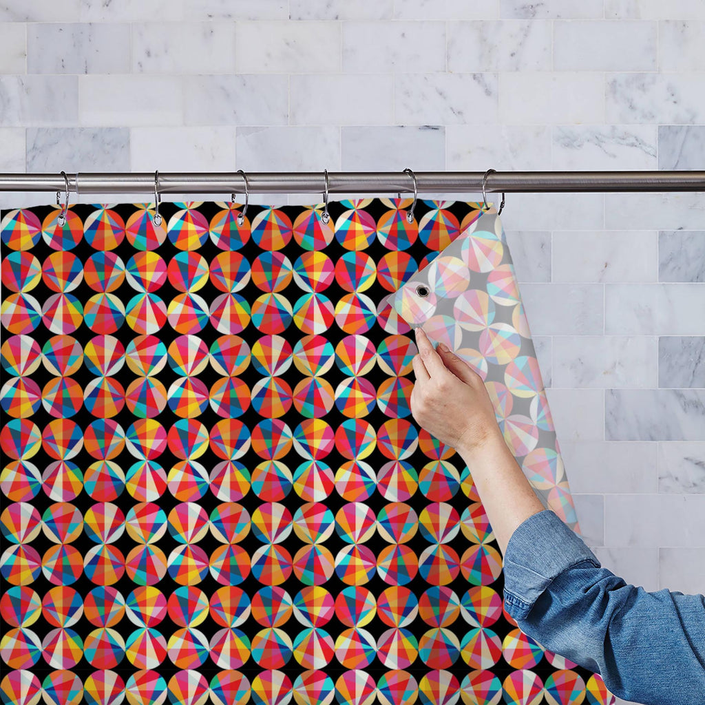 Geometric Ornament D2 Washable Waterproof Shower Curtain-Shower Curtains-CUR_SH-IC 5007472 IC 5007472, Abstract Expressionism, Abstracts, Ancient, Art and Paintings, Black and White, Circle, Decorative, Digital, Digital Art, Fashion, Geometric, Geometric Abstraction, Graphic, Historical, Illustrations, Medieval, Modern Art, Paintings, Parents, Patterns, Retro, Semi Abstract, Signs, Signs and Symbols, Vintage, White, ornament, d2, washable, waterproof, shower, curtain, abstract, art, artistic, backdrop, back