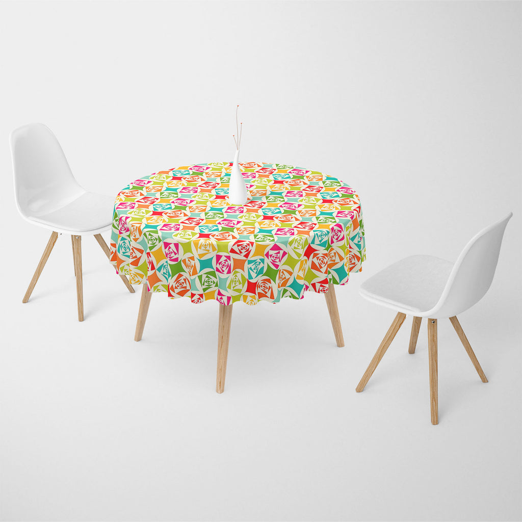 Geometric Ornament Table Cloth Cover-Table Covers-CVR_TB_RD-IC 5007473 IC 5007473, Abstract Expressionism, Abstracts, Ancient, Art and Paintings, Black and White, Circle, Decorative, Digital, Digital Art, Fashion, Geometric, Geometric Abstraction, Graphic, Historical, Illustrations, Medieval, Modern Art, Paintings, Parents, Patterns, Retro, Semi Abstract, Signs, Signs and Symbols, Vintage, White, ornament, table, cloth, cover, abstract, art, artistic, backdrop, background, color, colorful, creative, decorat