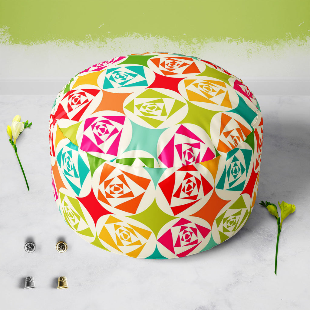 Geometric Ornament D3 Footstool Footrest Puffy Pouffe Ottoman Bean Bag | Canvas Fabric-Footstools-FST_CB_BN-IC 5007473 IC 5007473, Abstract Expressionism, Abstracts, Ancient, Art and Paintings, Black and White, Circle, Decorative, Digital, Digital Art, Fashion, Geometric, Geometric Abstraction, Graphic, Historical, Illustrations, Medieval, Modern Art, Paintings, Parents, Patterns, Retro, Semi Abstract, Signs, Signs and Symbols, Vintage, White, ornament, d3, footstool, footrest, puffy, pouffe, ottoman, bean,