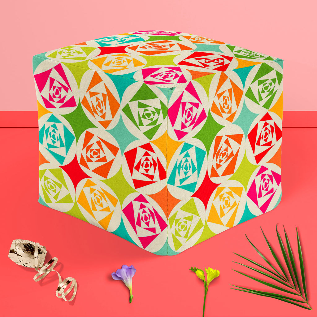 Geometric Ornament D3 Footstool Footrest Puffy Pouffe Ottoman Bean Bag | Canvas Fabric-Footstools-FST_CB_BN-IC 5007473 IC 5007473, Abstract Expressionism, Abstracts, Ancient, Art and Paintings, Black and White, Circle, Decorative, Digital, Digital Art, Fashion, Geometric, Geometric Abstraction, Graphic, Historical, Illustrations, Medieval, Modern Art, Paintings, Parents, Patterns, Retro, Semi Abstract, Signs, Signs and Symbols, Vintage, White, ornament, d3, footstool, footrest, puffy, pouffe, ottoman, bean,