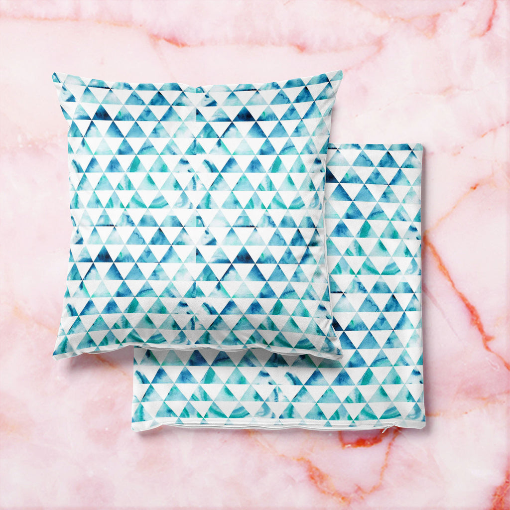 Watercolor Hipster Triangles Cushion Cover Throw Pillow-Cushion Covers-CUS_CV-IC 5007474 IC 5007474, Abstract Expressionism, Abstracts, Art and Paintings, Digital, Digital Art, Drawing, Eygptian, Fantasy, Fashion, Geometric, Geometric Abstraction, Graphic, Grid Art, Hipster, Illustrations, Modern Art, Patterns, Retro, Semi Abstract, Signs, Signs and Symbols, Space, Triangles, Watercolour, watercolor, cushion, cover, throw, pillow, abstract, art, background, card, color, colorful, cosmic, design, drips, endl