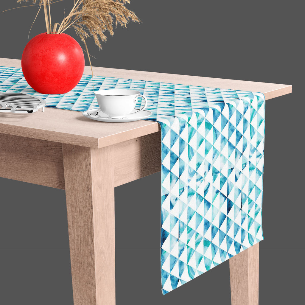 Watercolor Hipster Triangles Table Runner-Table Runners-RUN_TB-IC 5007474 IC 5007474, Abstract Expressionism, Abstracts, Art and Paintings, Digital, Digital Art, Drawing, Eygptian, Fantasy, Fashion, Geometric, Geometric Abstraction, Graphic, Grid Art, Hipster, Illustrations, Modern Art, Patterns, Retro, Semi Abstract, Signs, Signs and Symbols, Space, Triangles, Watercolour, watercolor, table, runner, abstract, art, background, card, color, colorful, cosmic, design, drips, endless, fabric, figure, fun, funky