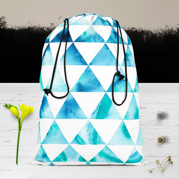 Watercolor Hipster Triangles Reusable Sack Bag | Bag for Gym, Storage, Vegetable & Travel-Drawstring Sack Bags-SCK_FB_DS-IC 5007474 IC 5007474, Abstract Expressionism, Abstracts, Art and Paintings, Digital, Digital Art, Drawing, Eygptian, Fantasy, Fashion, Geometric, Geometric Abstraction, Graphic, Grid Art, Hipster, Illustrations, Modern Art, Patterns, Retro, Semi Abstract, Signs, Signs and Symbols, Space, Triangles, Watercolour, watercolor, reusable, sack, bag, for, gym, storage, vegetable, travel, cotton