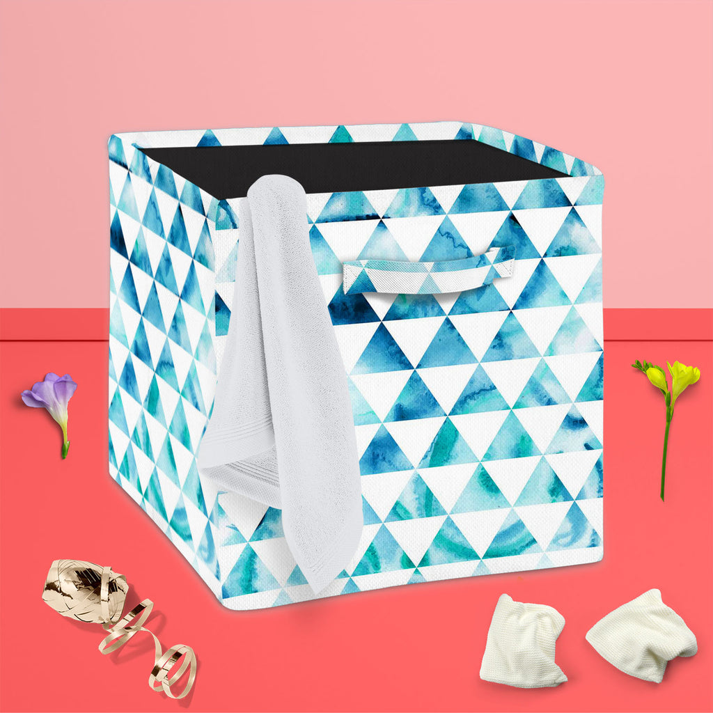 Watercolor Hipster Triangles Foldable Open Storage Bin | Organizer Box, Toy Basket, Shelf Box, Laundry Bag | Canvas Fabric-Storage Bins-STR_BI_CB-IC 5007474 IC 5007474, Abstract Expressionism, Abstracts, Art and Paintings, Digital, Digital Art, Drawing, Eygptian, Fantasy, Fashion, Geometric, Geometric Abstraction, Graphic, Grid Art, Hipster, Illustrations, Modern Art, Patterns, Retro, Semi Abstract, Signs, Signs and Symbols, Space, Triangles, Watercolour, watercolor, foldable, open, storage, bin, organizer,