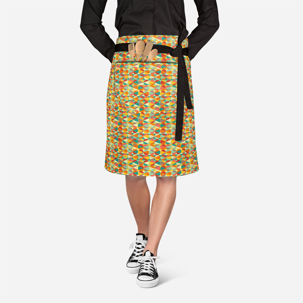 Geometric Ornament Apron | Adjustable, Free Size & Waist Tiebacks-Apron Waist to Feet-APR_WS_KN-IC 5007475 IC 5007475, Abstract Expressionism, Abstracts, Ancient, Art and Paintings, Black and White, Circle, Decorative, Digital, Digital Art, Fashion, Geometric, Geometric Abstraction, Graphic, Historical, Illustrations, Medieval, Modern Art, Paintings, Parents, Patterns, Retro, Semi Abstract, Signs, Signs and Symbols, Vintage, White, ornament, apron, adjustable, free, size, waist, tiebacks, abstract, art, art