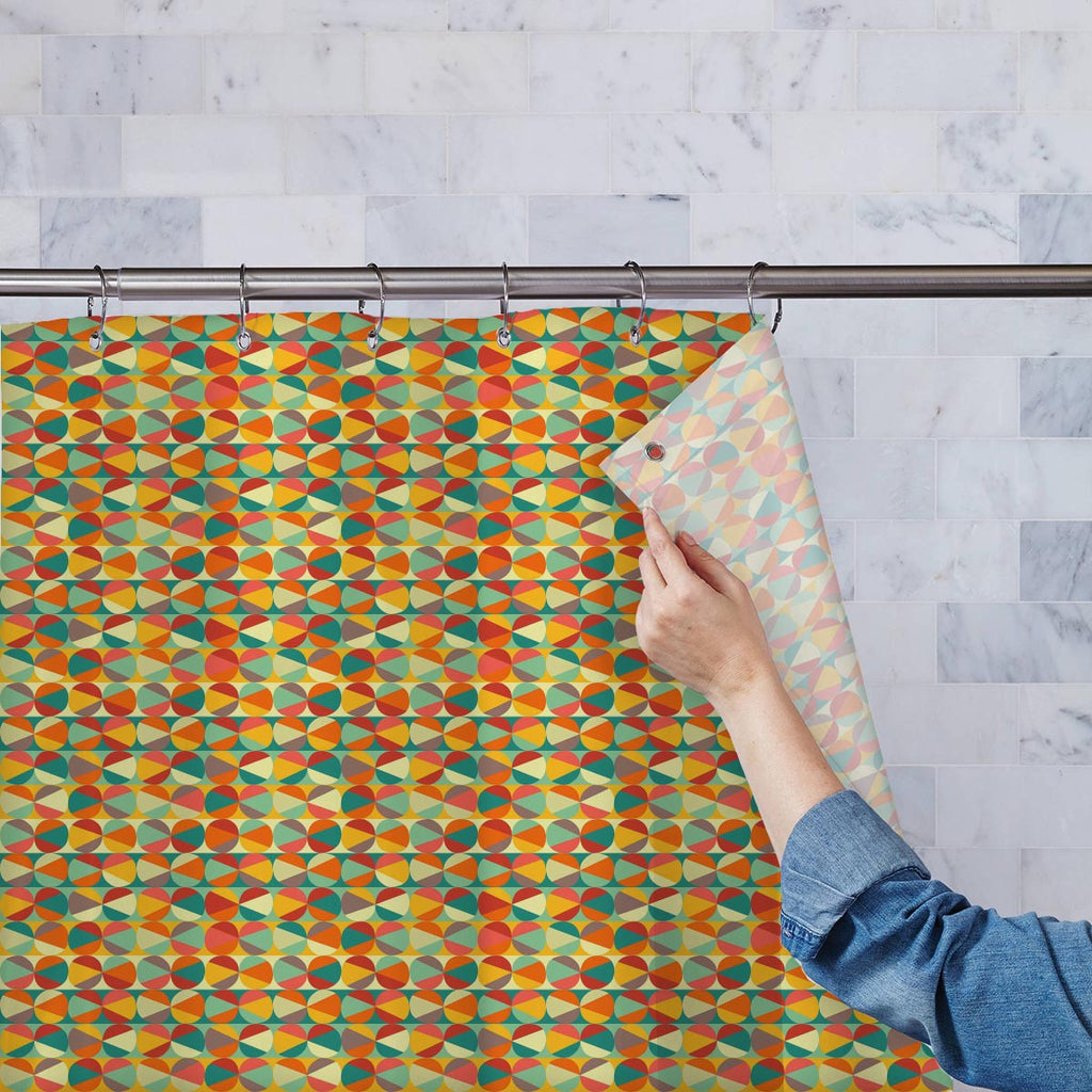 Geometric Ornament Washable Waterproof Shower Curtain-Shower Curtains-CUR_SH-IC 5007475 IC 5007475, Abstract Expressionism, Abstracts, Ancient, Art and Paintings, Black and White, Circle, Decorative, Digital, Digital Art, Fashion, Geometric, Geometric Abstraction, Graphic, Historical, Illustrations, Medieval, Modern Art, Paintings, Parents, Patterns, Retro, Semi Abstract, Signs, Signs and Symbols, Vintage, White, ornament, washable, waterproof, shower, curtain, abstract, art, artistic, backdrop, background,