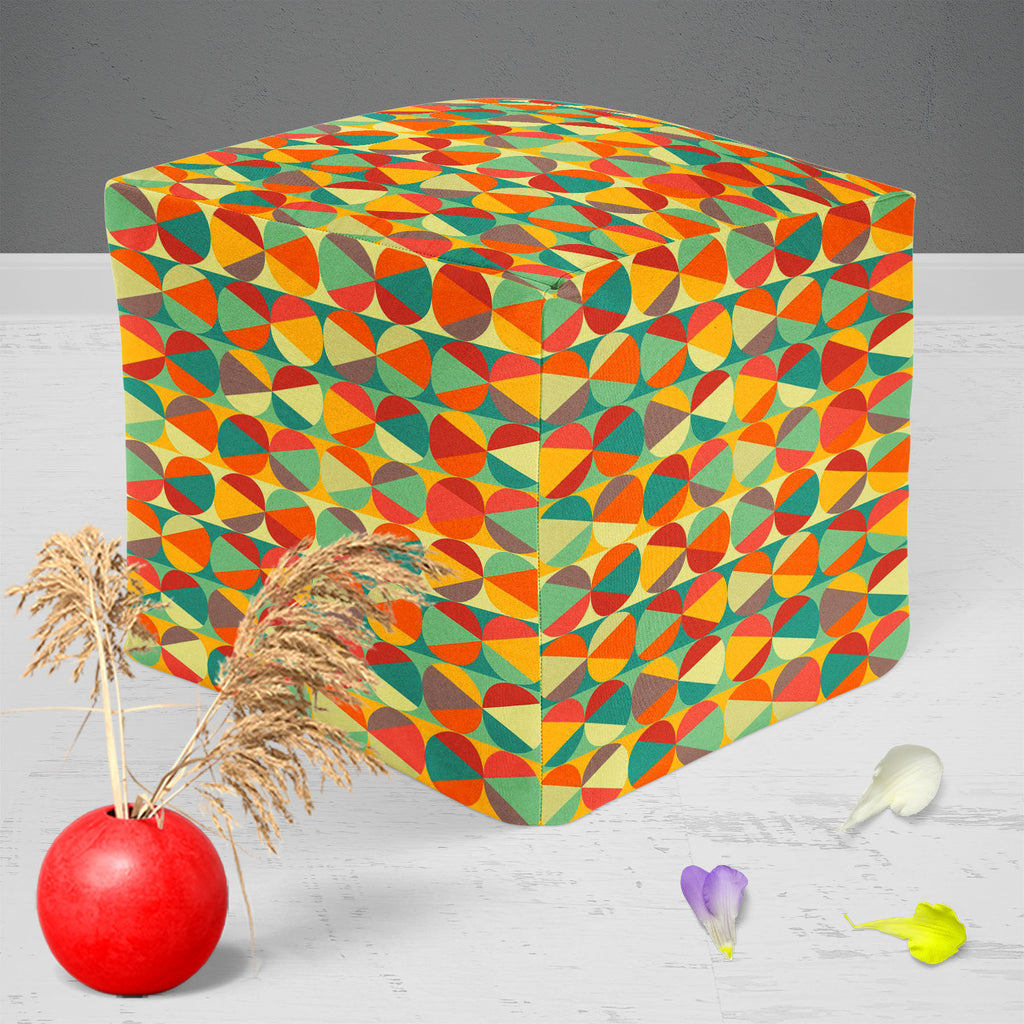 Geometric Ornament D4 Footstool Footrest Puffy Pouffe Ottoman Bean Bag | Canvas Fabric-Footstools-FST_CB_BN-IC 5007475 IC 5007475, Abstract Expressionism, Abstracts, Ancient, Art and Paintings, Black and White, Circle, Decorative, Digital, Digital Art, Fashion, Geometric, Geometric Abstraction, Graphic, Historical, Illustrations, Medieval, Modern Art, Paintings, Parents, Patterns, Retro, Semi Abstract, Signs, Signs and Symbols, Vintage, White, ornament, d4, footstool, footrest, puffy, pouffe, ottoman, bean,