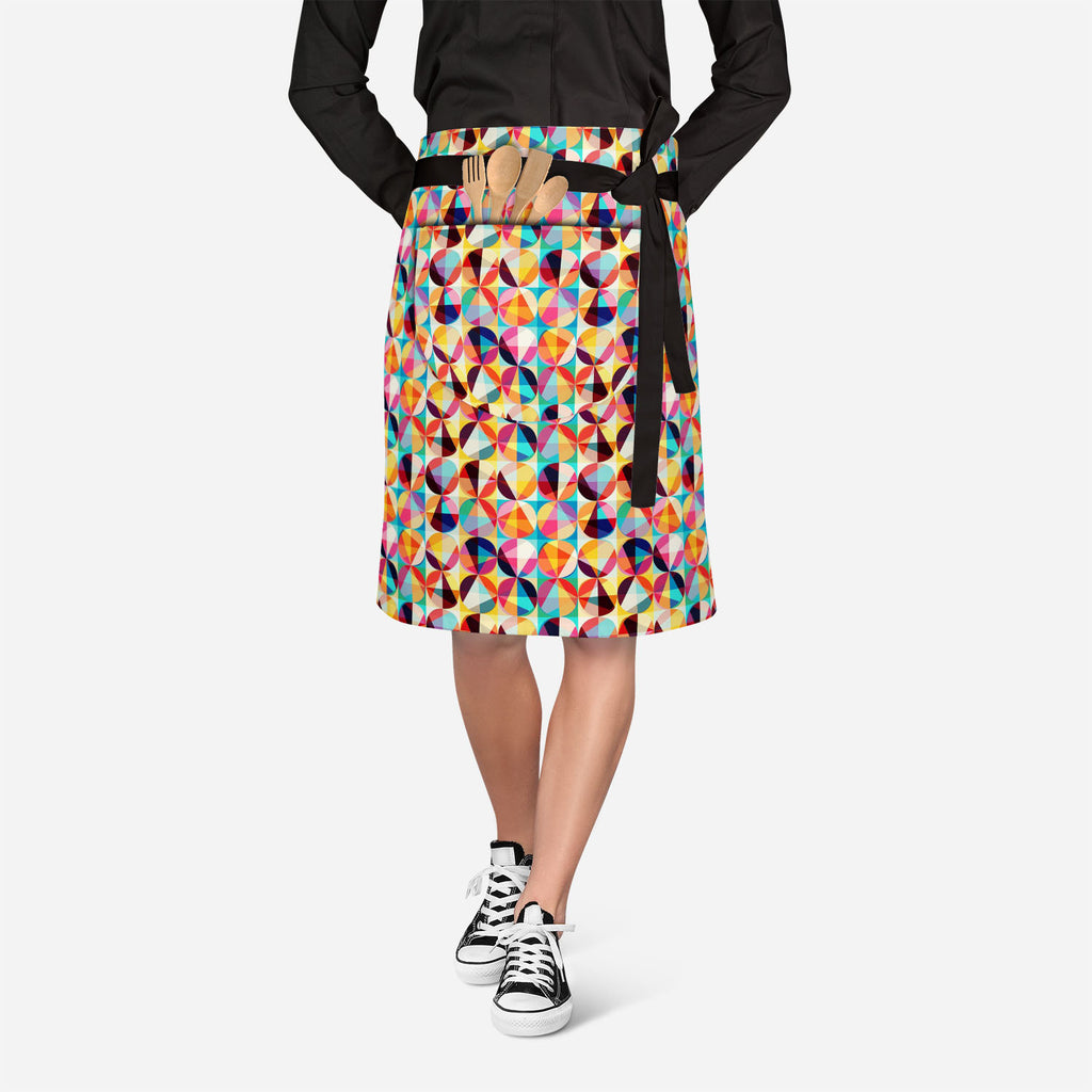 Geometric Ornament Apron | Adjustable, Free Size & Waist Tiebacks-Apron Waist to Feet-APR_WS_KN-IC 5007476 IC 5007476, Abstract Expressionism, Abstracts, Ancient, Art and Paintings, Black and White, Circle, Decorative, Digital, Digital Art, Fashion, Geometric, Geometric Abstraction, Graphic, Historical, Illustrations, Medieval, Modern Art, Paintings, Parents, Patterns, Retro, Semi Abstract, Signs, Signs and Symbols, Vintage, White, ornament, apron, adjustable, free, size, waist, tiebacks, abstract, art, art