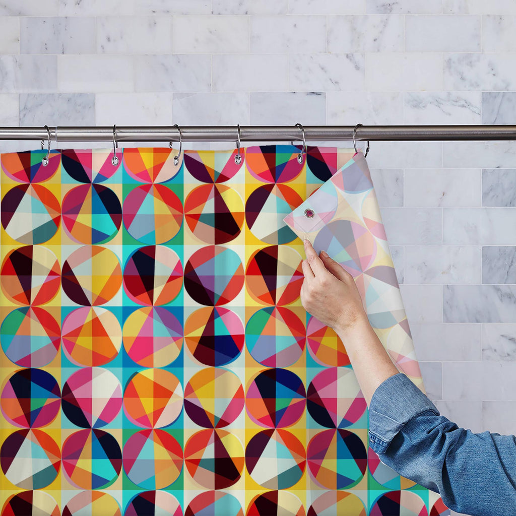 Geometric Ornament D5 Washable Waterproof Shower Curtain-Shower Curtains-CUR_SH-IC 5007476 IC 5007476, Abstract Expressionism, Abstracts, Ancient, Art and Paintings, Black and White, Circle, Decorative, Digital, Digital Art, Fashion, Geometric, Geometric Abstraction, Graphic, Historical, Illustrations, Medieval, Modern Art, Paintings, Parents, Patterns, Retro, Semi Abstract, Signs, Signs and Symbols, Vintage, White, ornament, d5, washable, waterproof, shower, curtain, abstract, art, artistic, backdrop, back