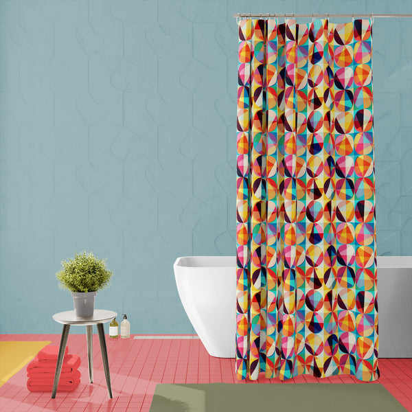 Geometric Ornament D5 Washable Waterproof Shower Curtain-Shower Curtains-CUR_SH-IC 5007476 IC 5007476, Abstract Expressionism, Abstracts, Ancient, Art and Paintings, Black and White, Circle, Decorative, Digital, Digital Art, Fashion, Geometric, Geometric Abstraction, Graphic, Historical, Illustrations, Medieval, Modern Art, Paintings, Parents, Patterns, Retro, Semi Abstract, Signs, Signs and Symbols, Vintage, White, ornament, d5, washable, waterproof, polyester, shower, curtain, eyelets, abstract, art, arti