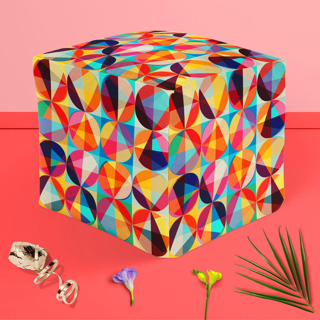 Geometric Ornament D5 Footstool Footrest Puffy Pouffe Ottoman Bean Bag | Canvas Fabric-Footstools-FST_CB_BN-IC 5007476 IC 5007476, Abstract Expressionism, Abstracts, Ancient, Art and Paintings, Black and White, Circle, Decorative, Digital, Digital Art, Fashion, Geometric, Geometric Abstraction, Graphic, Historical, Illustrations, Medieval, Modern Art, Paintings, Parents, Patterns, Retro, Semi Abstract, Signs, Signs and Symbols, Vintage, White, ornament, d5, footstool, footrest, puffy, pouffe, ottoman, bean,