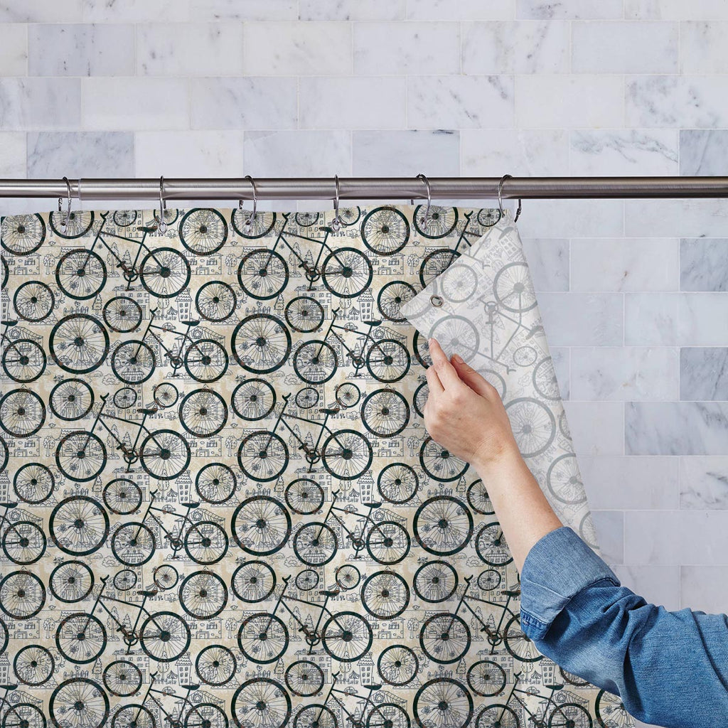 Bicycles Washable Waterproof Shower Curtain-Shower Curtains-CUR_SH-IC 5007478 IC 5007478, Abstract Expressionism, Abstracts, Ancient, Animated Cartoons, Art and Paintings, Automobiles, Bikes, Botanical, Caricature, Cars, Cartoons, Decorative, Digital, Digital Art, Drawing, Fashion, Floral, Flowers, Graphic, Historical, Illustrations, Medieval, Nature, Patterns, Retro, Semi Abstract, Signs, Signs and Symbols, Sketches, Sports, Transportation, Travel, Vehicles, Vintage, bicycles, washable, waterproof, shower,